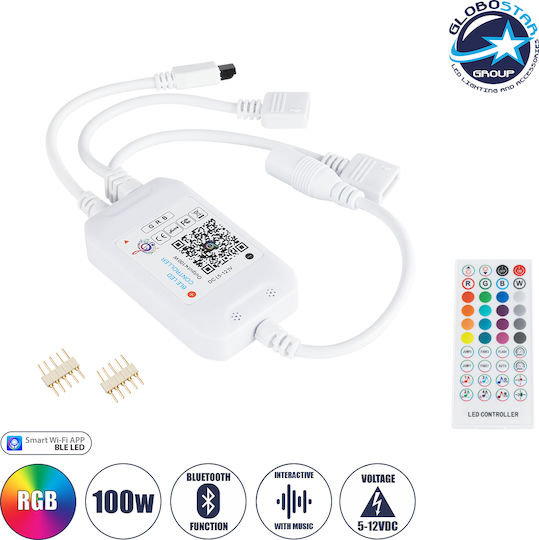 GloboStar Ασύρματο RGB Controller Bluetooth με Τηλεχειριστήριο 73431