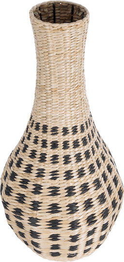 GloboStar Decorative Vase Rattan Artificial Garden Marselle Beige Diameter 32cm x Height 65cm