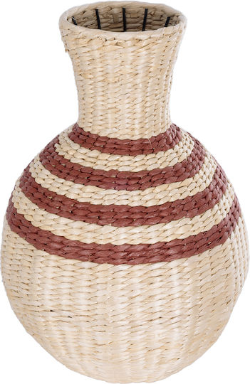 GloboStar Vază Decorativă Rattan Artificial Garden Palermo Bej Φ3xÎ50cm