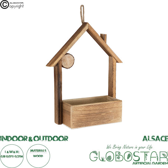 GloboStar Artificial Garden Alsace Ghiveci Lemn Maro 18x7.5x27εκ.
