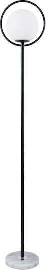 GloboStar Versailles Floor Lamp H150xW25cm. with Socket for Bulb E27 Black