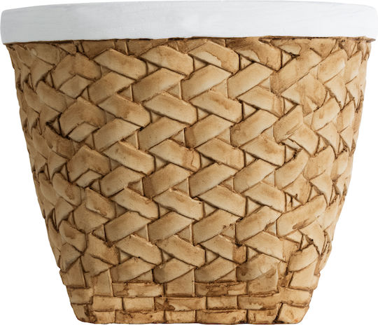 GloboStar Übertopf Polyester Beige 20x20x16εκ.