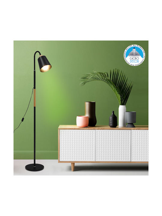 GloboStar Ribbon Floor Lamp H164xW13cm. with Socket for Bulb E27 Black
