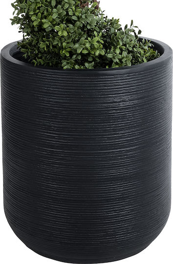 GloboStar Artificial Garden Damascus Саксия Полиестер Черен 45x45x45εκ.