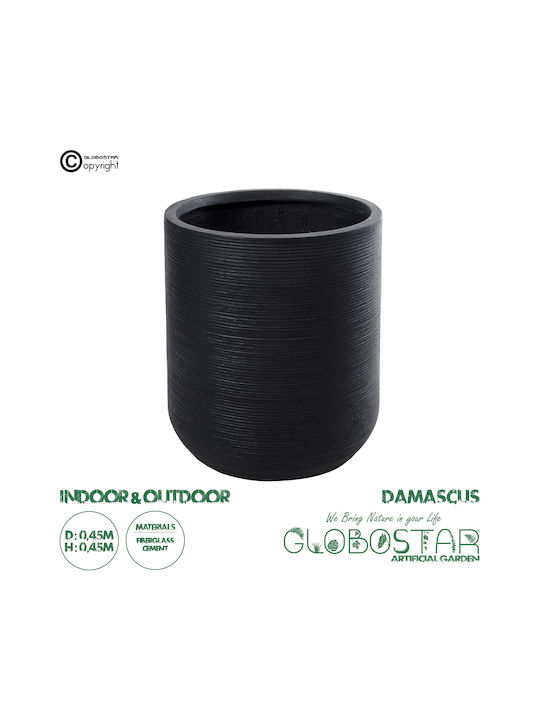 GloboStar Artificial Garden Damascus Übertopf Polyester Schwarz 45x45x45εκ.
