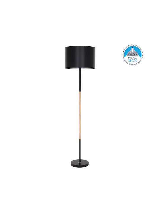 GloboStar Ashley Floor Lamp H145xW40cm. with Socket for Bulb E27 Black