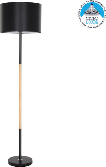 GloboStar Ashley Lampa de podea Î145xL40cm. cu Soclu pentru Bec E27 Negru
