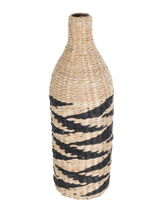 GloboStar Διακοσμητικό Βάζο Rattan Artificial Garden Aqaba Μπεζ Φ20cm