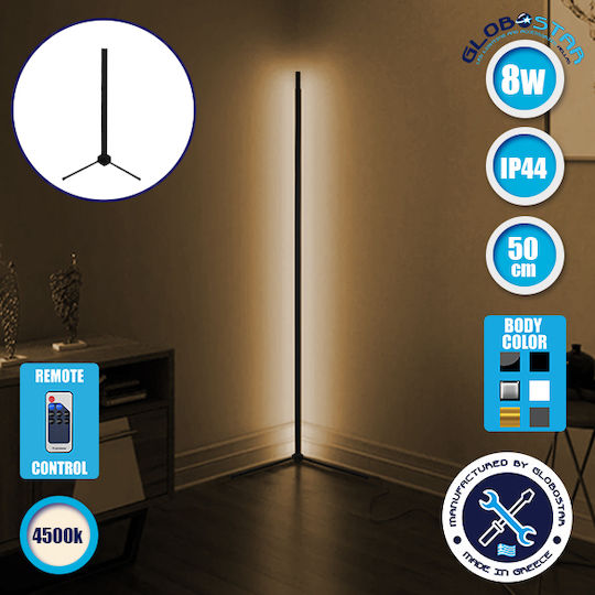 GloboStar LED Floor Lamp H50xW3cm. with Natural White Light 130lm Black