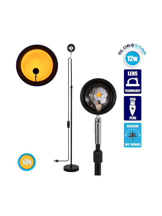 GloboStar LED Floor Lamp H94xW15cm. with Warm White Light Black