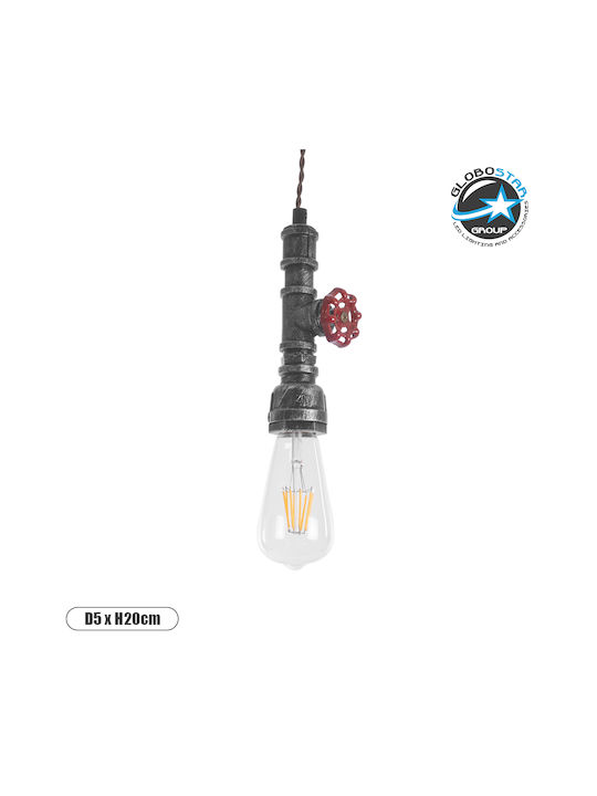GloboStar Rubinetto Pendant Light Silver with Socket E27 5x7.5x20cm