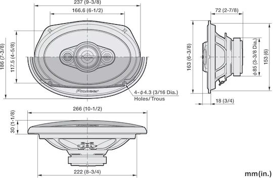 Pioneer Set Boxe Auto 6x9" cu 100W RMS (2.5 căi)