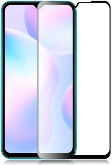 Vollkleber Vollflächig gehärtetes Glas Schwarz (Redmi 9A / 9AT / 9C)