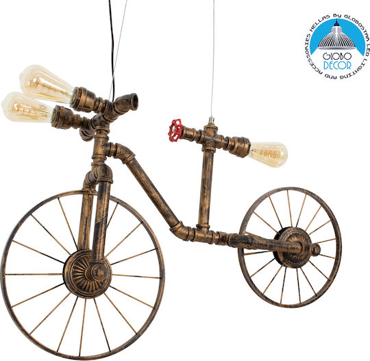 GloboStar Swiftwalker Pendant Light Bronze Grid with Socket E27 85x29.5x55cm