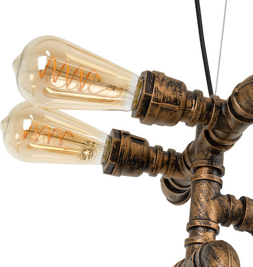 GloboStar Swiftwalker Pendant Light Bronze Grid with Socket E27 85x29.5x55cm
