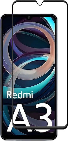 Full Cover Full Glue Tζαμάκι Προστασίας Οθόνης Xiaomi Redmi A3 Μαύρο