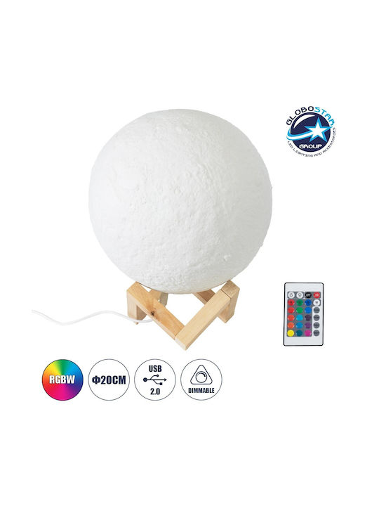 GloboStar Διακοσμητικό Φωτιστικό LED RGBW Moon Light 20x20x23εκ.