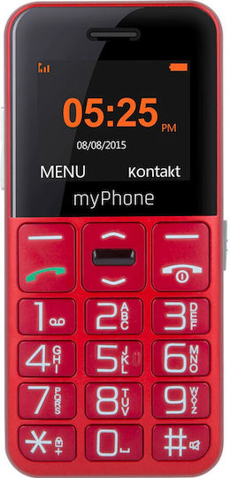 MyPhone Halo Easy Single SIM Κινητό με Μεγάλα Κουμπιά (Αγγλικό Μενού) Κόκκινο