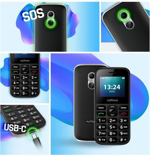 MyPhone Halo A LTE Dual SIM Κινητό με Μεγάλα Κουμπιά Μαύρο