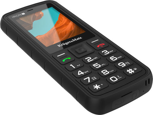 Kruger & Matz Iron 4 Dual SIM Ανθεκτικό Κινητό με Κουμπιά Μαύρο