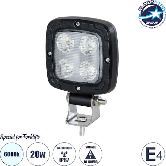 GloboStar Square Waterproof Headlights Car LED Renault Master 12V 20W 11cm with White Lighting 10pcs