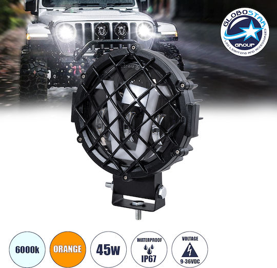 GloboStar Кръгла Фарове за кола LED Mercedes-Benz V 12V 45W с Оранжев осветление 20бр