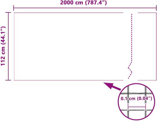 vidaXL Window Mosquito Net Permanent Plastic White 2000x112cm