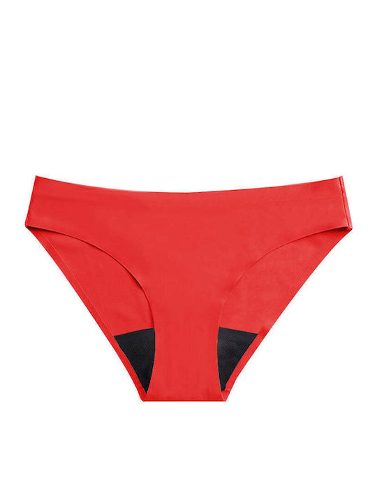 Γυναικείο Slip Περιόδου χωρίς Ραφές Red