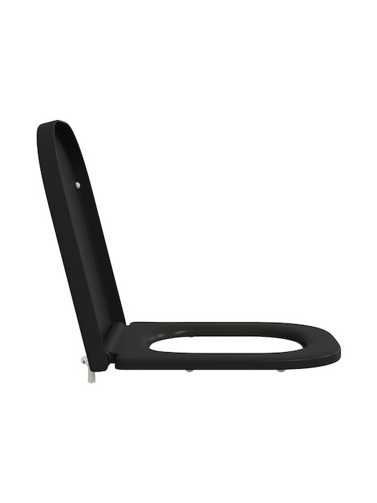 vidaXL Plastic Toilet Seat Black 35cm