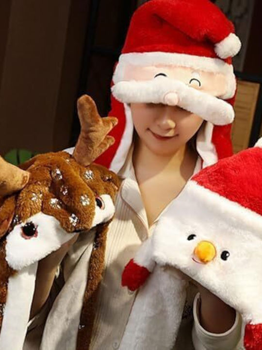Set Christmas Led Hats Santa Snowman Moving Ears 2pcs