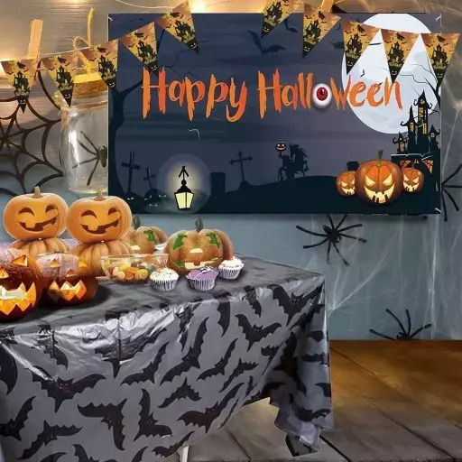 Halloween Fledermaus Tischdecke 220x130 cm Banner