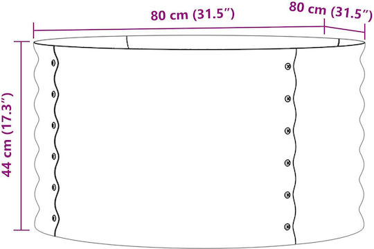vidaXL Garten Topf Metallisch Brown 80x80x44cm.