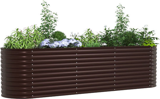 vidaXL Γλάστρα Μεταλλική Καφέ 320x80x81εκ.