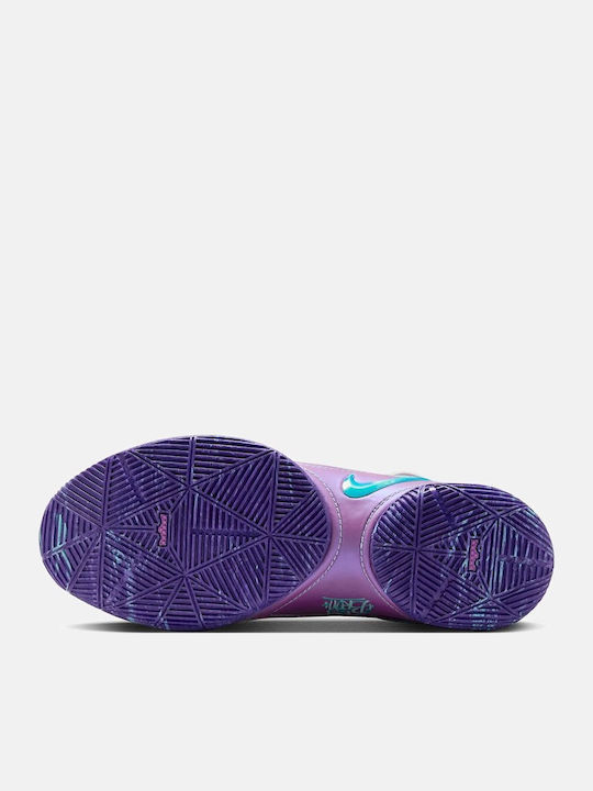 LeBron 22 Low Basketball Shoes Soft Pearl / Vivid Purple / Court Purple / Hyper Turquoise