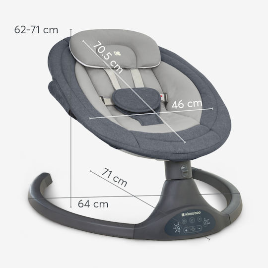 Kikka Boo Electric Baby Relax Codie with Music Gray for Child up to 9kg