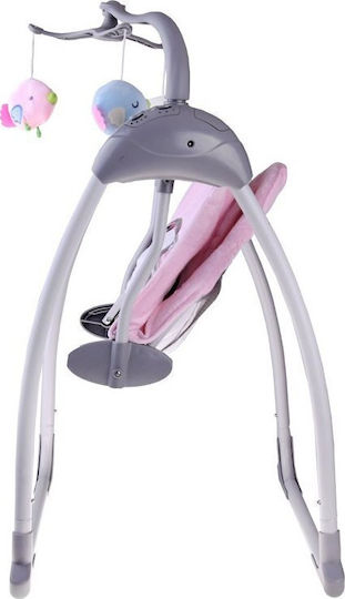 Jokomisiada Elektrisch Baby Relax Schaukel mit Musik und Vibration Rosa