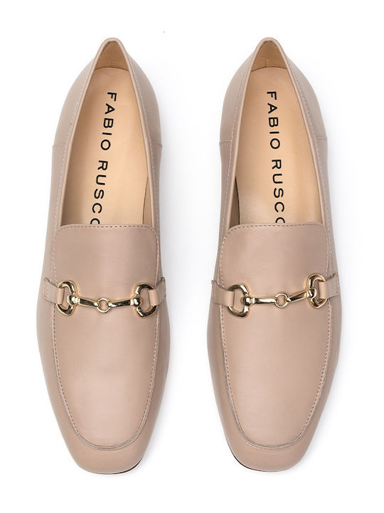 Δερμαtινα Δερμάτινα Γυναικεία Loafers σε Μπεζ Χρώμα