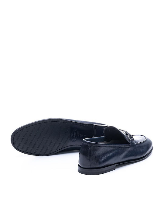 Leder Herren Mokassins in Blau Farbe