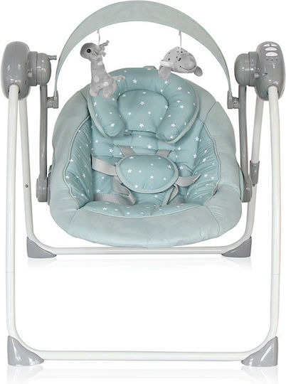 Lorelli Electric Baby Relax Swing Portofino with Music Frosty Green Stars for Child up to 9kg