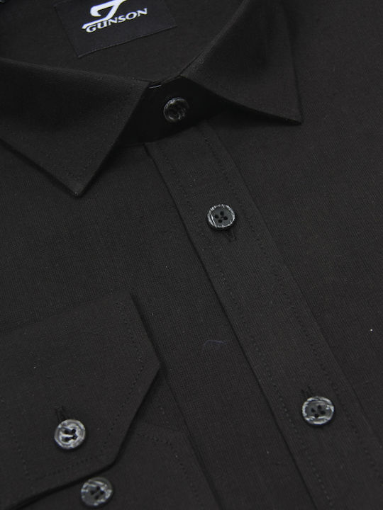 Long-sleeved Linen Shirt Black