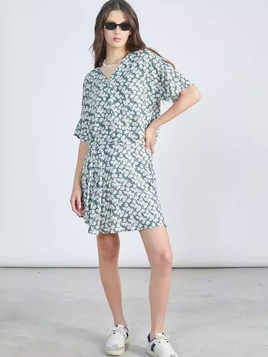Women's Floral Short Sleeve Shirt green