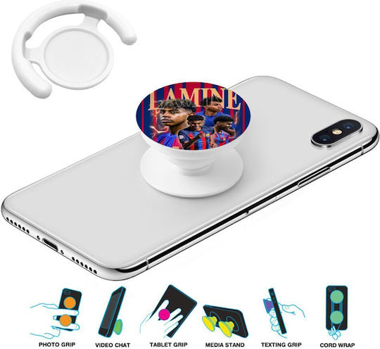 Lamine Yamal Fcb Phone Holders Stand White Mobile Hand Grip