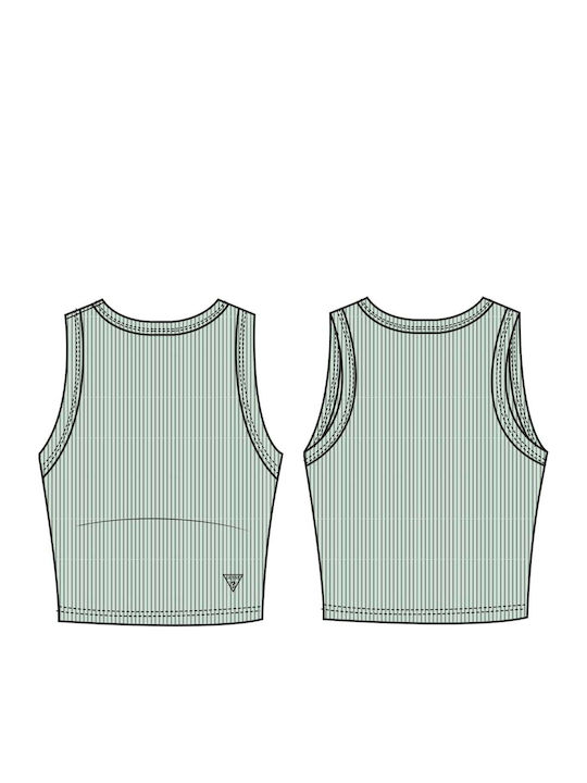 Дамски Crop Топ Без Ръкави Зелен