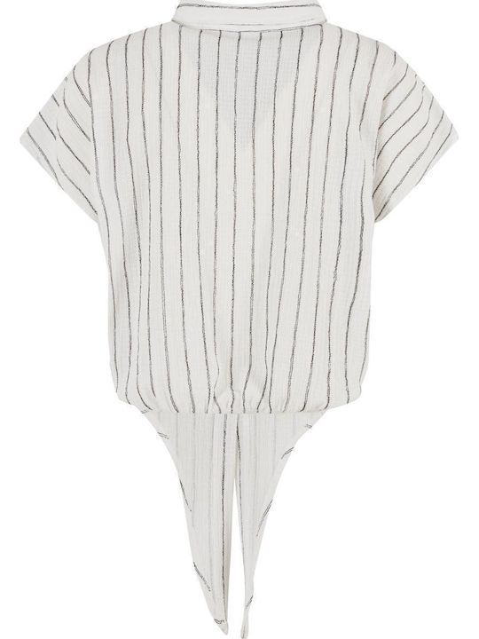 Women's Blouse Striped Offwhite/black