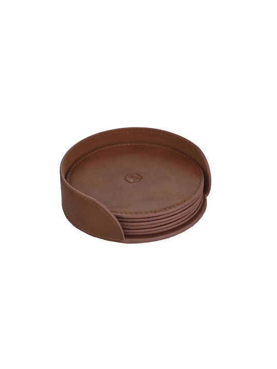 Lou Laguiole Coaster with Stand Brown 6pcs