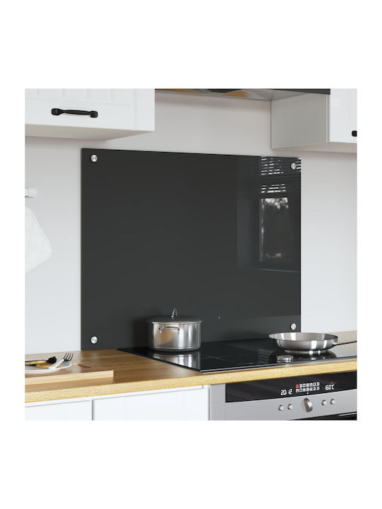 vidaXL Rectangular Glass Back Dark Gray 80x60x0.6cm 42001243
