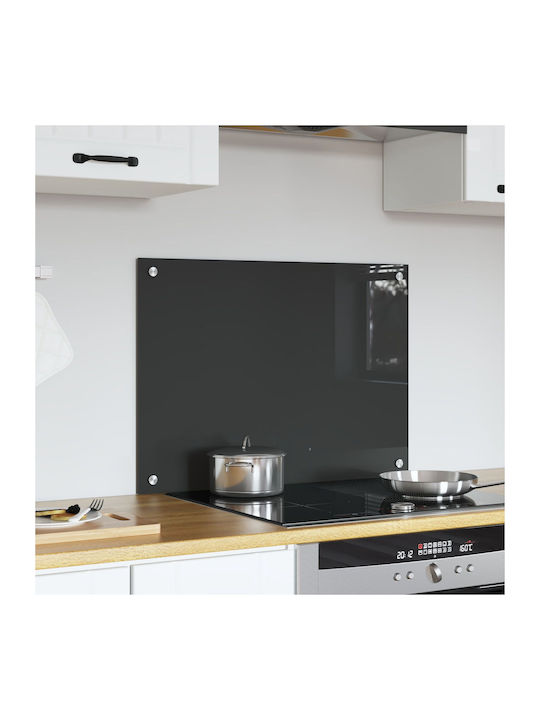 vidaXL Ορθογώνια Πλάτη από Γυαλί Σκούρος Γκρι 70x50x0.6cm 42001239
