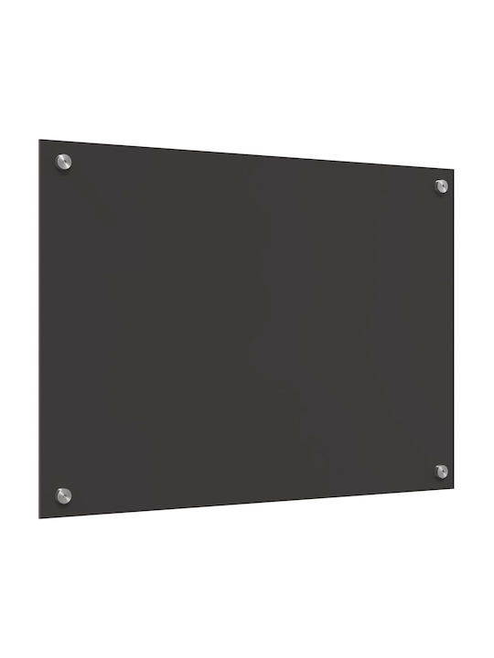 vidaXL Ορθογώνια Πλάτη από Γυαλί Σκούρος Γκρι 70x50x0.6cm 42001239