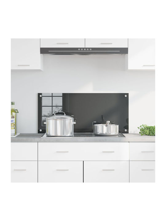 vidaXL Rectangular Glass Back Dark Gray 90x40x0.6cm 42001244