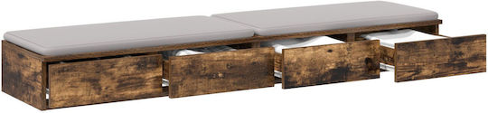vidaXL Bed Drawer made of Wood Smoked Oak 140x36.5x16.5cm